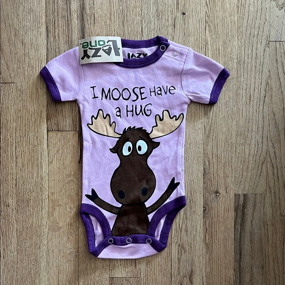 Lazy‎ One Lavender Moose Yellowstone National Park Infant Bodysuit 6 months